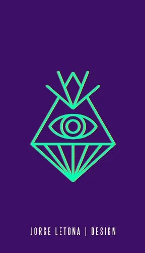 Colored geometric eye symbol