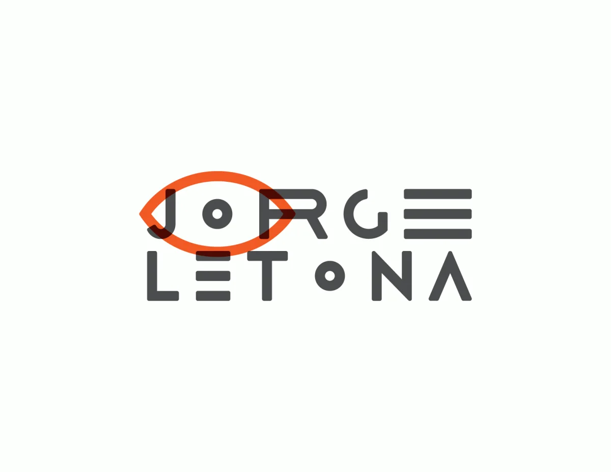 Early Jorge Letona eye wordmark
