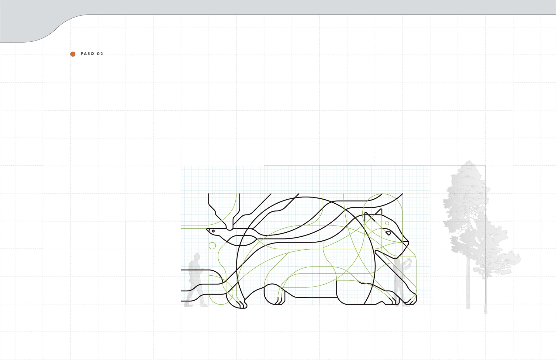Geometric mural drawing