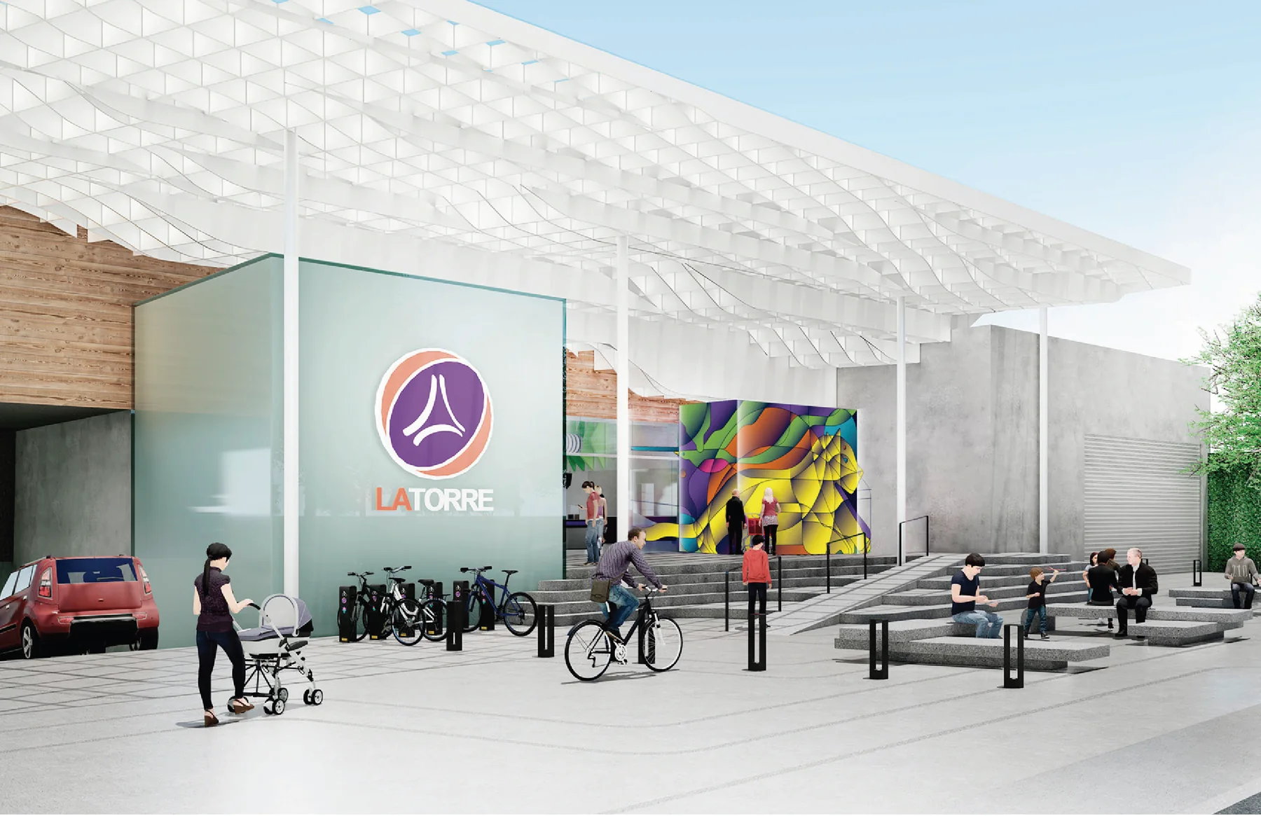 Mural La Torre architectural mockup