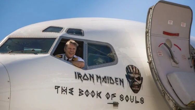 Ed Force One cockpit with pilot at the window