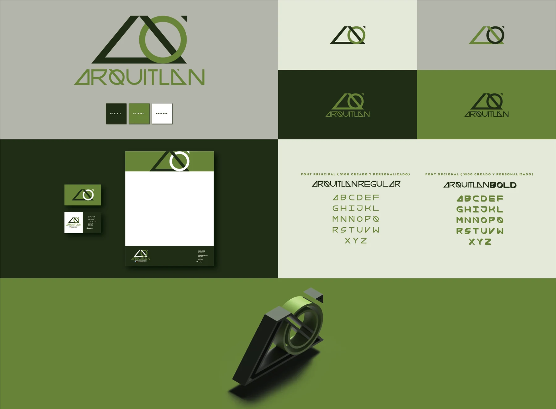 Arquitlán — complete identity and custom typography composition