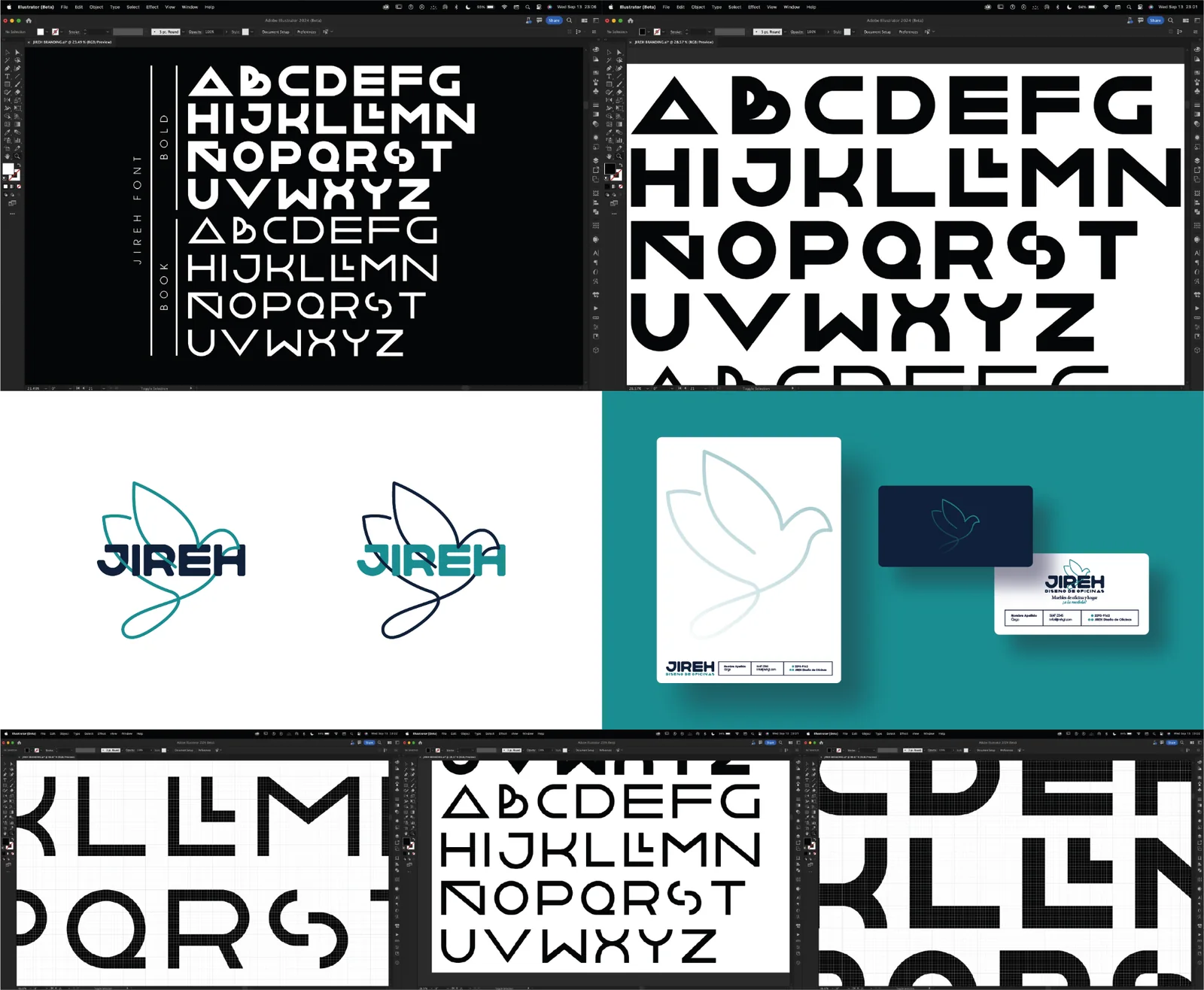 JIREH — complete custom typography and identity composition